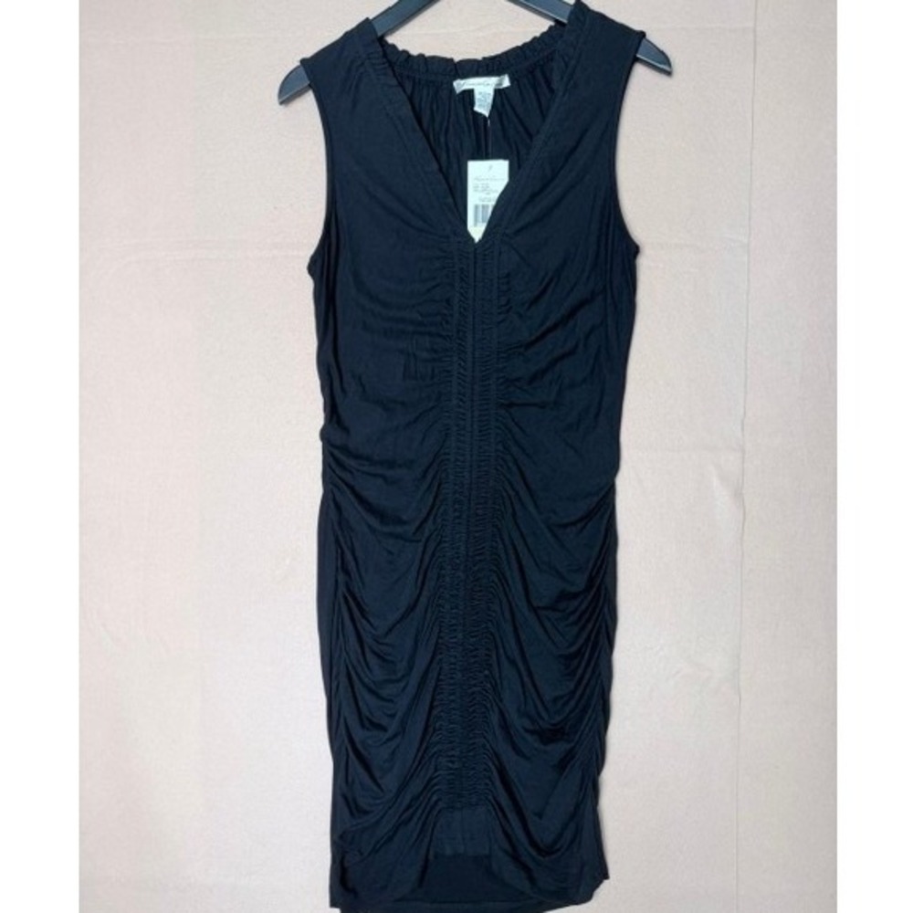 Kenneth Cole New York Ruched Black Dress Womens M NWT Sleeveless Stretch